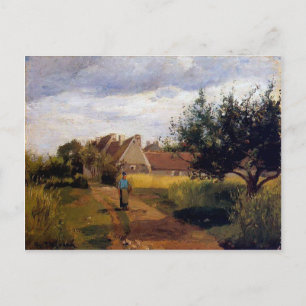 Cartão Postal Entrando em uma vila por Camille Pissarro