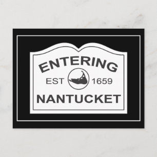 Cartão Postal Entrando no Nantucket Est. Sinal 1659 em preto e b
