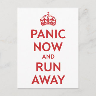 Cartão Postal Entrar em pânico agora e fugir