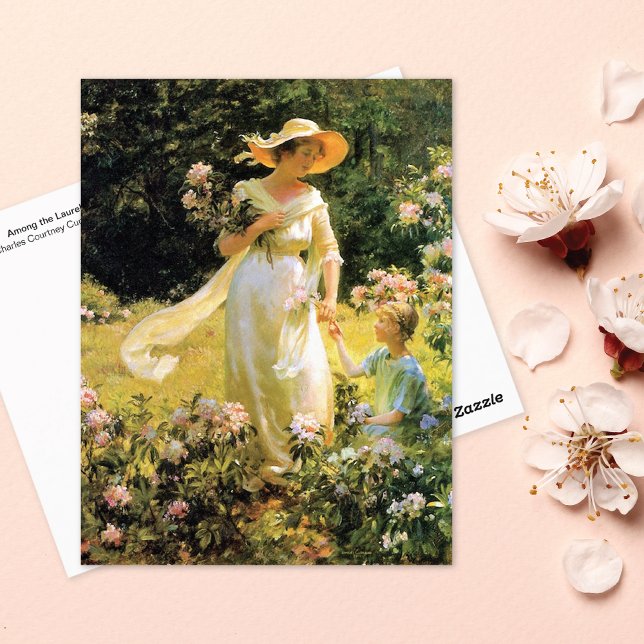 Cartão Postal Entre Laurel Blossoms Charles Courtney Curran (Criador carregado)