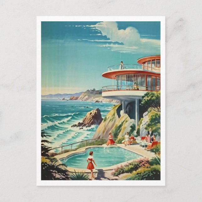 Cartão Postal Entretenimento na Overlook House California (Frente)