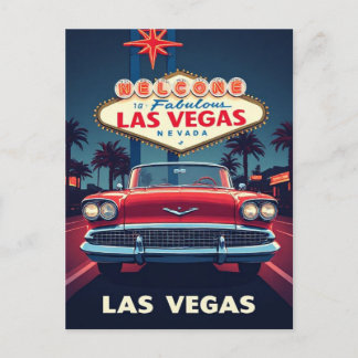 Cartão Postal Entusiasta de Carros Antigos de Las Vegas