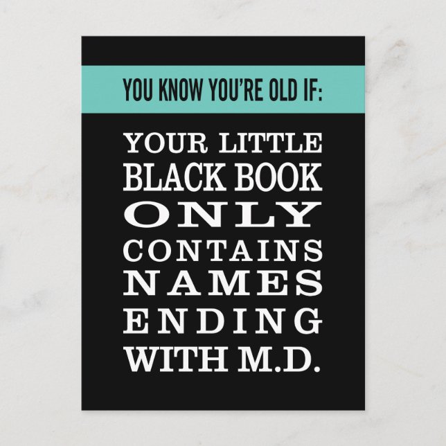 Cartão Postal Envelhecer: Livro Negro Só Tem Médicos (Frente)