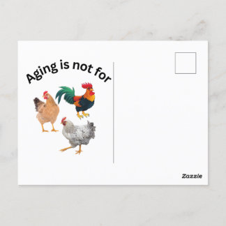 Cartão Postal Envelhecer não é para galinhas, humor, engraçado