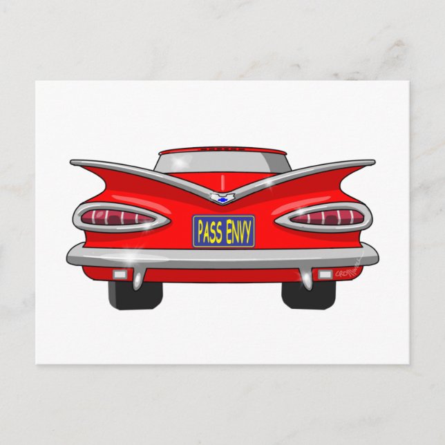 Cartão Postal Envelope Chevrolet Chevy Impala 1959 (Frente)