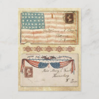 Envelopes da Guerra Civil com carimbo e a bandeira