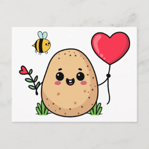 Cartão Postal Enviado Com Amor Batata Romântica