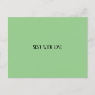 Cartão postal enviado com verde de casa de amor, c