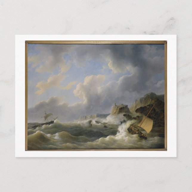 Cartão Postal Enviando de uma Costa em um Mar Agitado (óleo sobr (Frente)