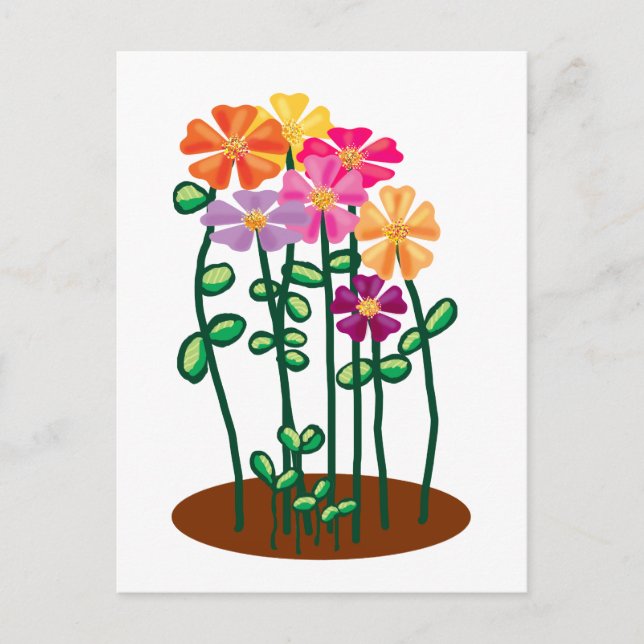 Cartão Postal Enviando flores a você (Frente)