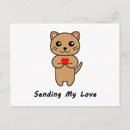 Cartão Postal Enviando Meu Amor - Fundo Branco