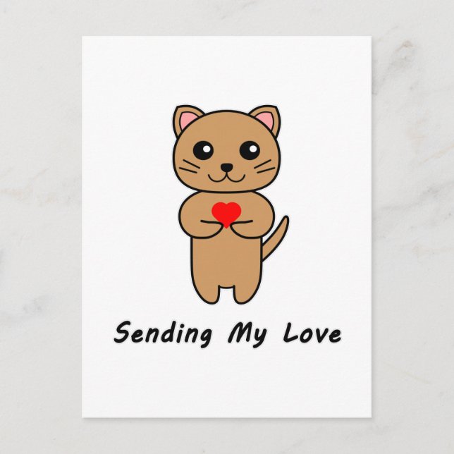 Cartão Postal Enviando Meu Amor - Fundo Branco (Vertical) (Frente)