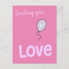 Cartão Postal Enviando-te Amor - Balão Bonito