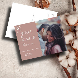 Cartão Postal Enviar Hugs e Kisses com Namorados de Fotografia P
