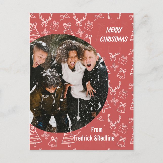 Cartão Postal Enviar uma mensagem de feriado alegre com este Whi (Frente)