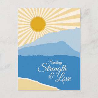 Cartão Postal Envio de Força e Amor Paisagem Abstrata
