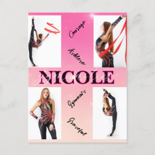 Cartão Postal Envolvimento de Fotografias Rosa 4 Envolvidas