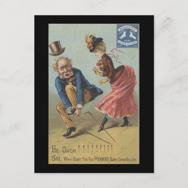 Cartão Postal Ephemera da Assassina de Milho Claro de Mennen (Frente)