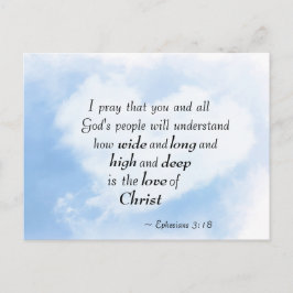 Cartão Postal Ephesianos 3:18 Quão vasto e profundo é o amor pel