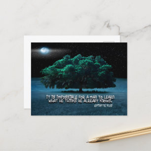 Cartão Postal Epictetus Inspirational Cote "Aprende"