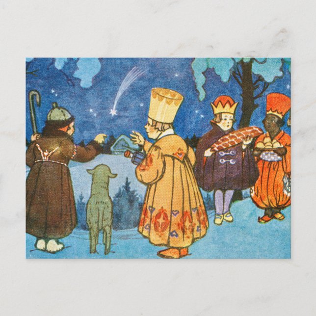 Cartão Postal Epiphany Three Kings from the East by Zdenek Guth (Frente)