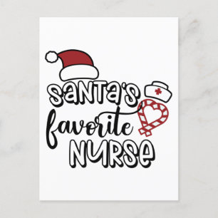 Cartão Postal Época de Natal Favorita da Enfermeira do Papai Noe