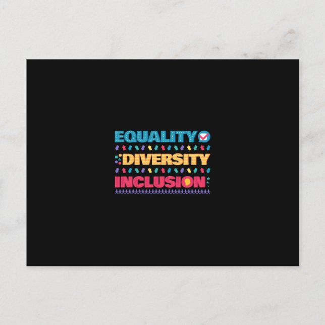 Cartão Postal Equality Diversity Inclusion (Frente)