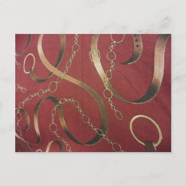 Cartão Postal Equestre inglês - Vermelho (Frente)