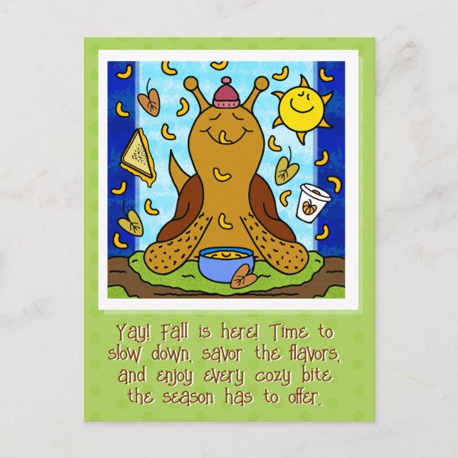 Cartão Postal Equinócio de queda feliz da Comida de conforto do  (Frente)