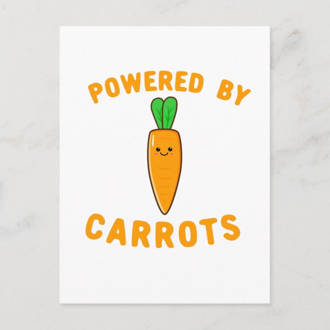 Cartão Postal Equipado Com Carrots - Carroça Kawaii Cute (Frente)