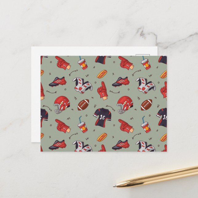 Cartão Postal Equipamento Esportivo de Futebol com Padrão de Com (Frente/Verso In Situ)