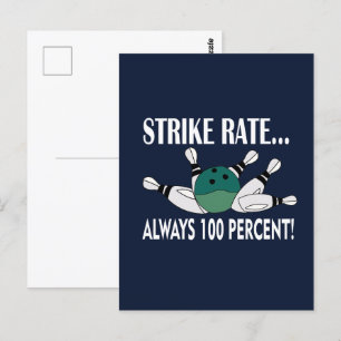 Cartão Postal Equipe de Acertar a Bola de Pin de Boliche