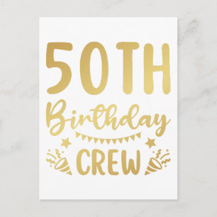 Cartão Postal Equipe de Aniversário de 50 anos Equipe de Festa d