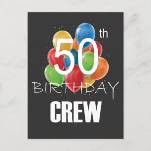 Cartão Postal Equipe de Aniversário de 50 anos Grupo de Festa de