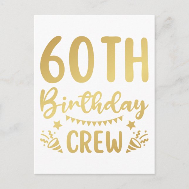 Cartão Postal Equipe de Aniversário de 60 anos Equipe de Festa d (Frente)