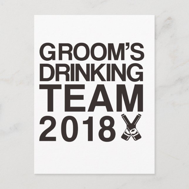 Cartão Postal Equipe de bebendos do Groom 2018 (Frente)