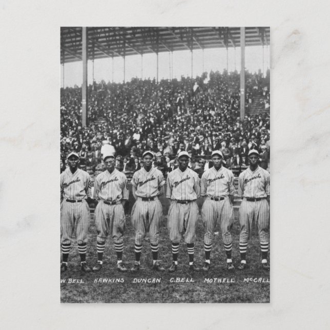 Cartão Postal Equipe de beisebol do Kansas City Monarchs (Frente)