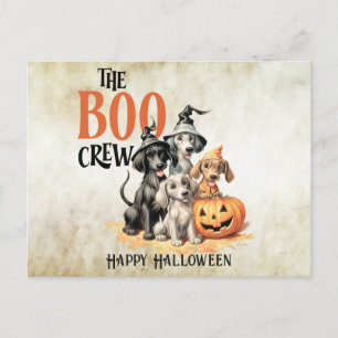 Cartão Postal Equipe de Cães Assustadores de Halloween Laranja A