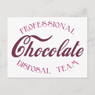Cartão Postal Equipe de eliminação de chocolate profissional