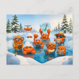 Cartão Postal Equipe de Espiões Caranguejos na Missão de Inverno