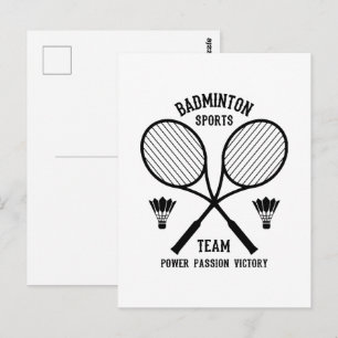 Cartão Postal Equipe de Esportes de Badminton