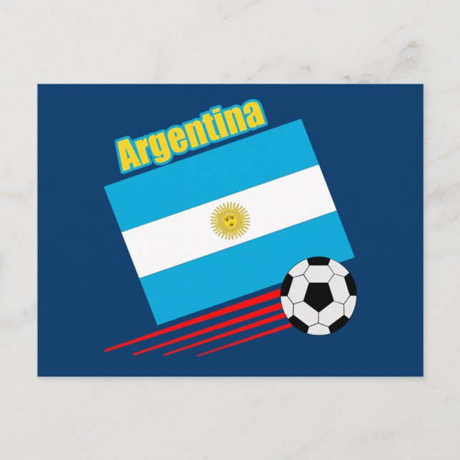 Cartão Postal Equipe de futebol da Argentina (Frente)