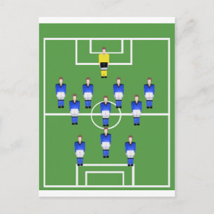Cartão Postal Equipe de futebol em azul