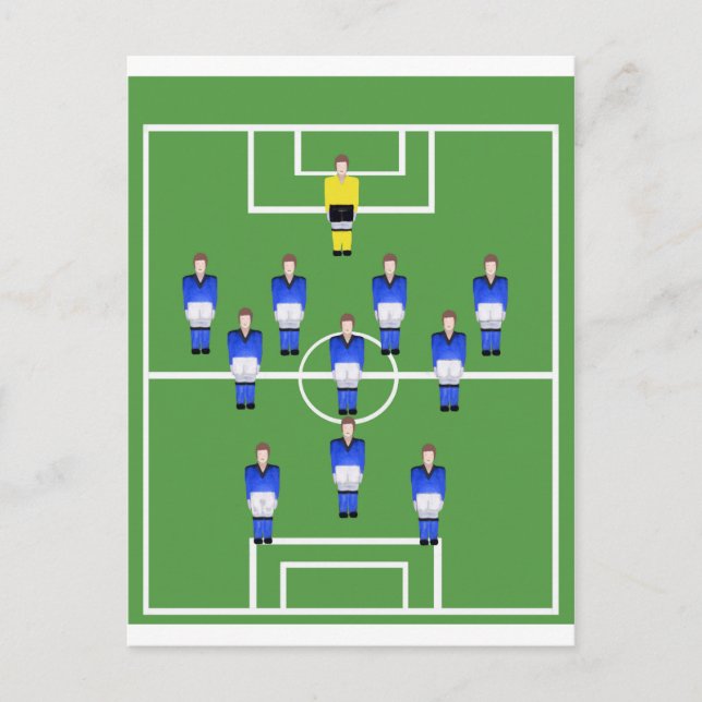 Cartão Postal Equipe de futebol em azul (Frente)