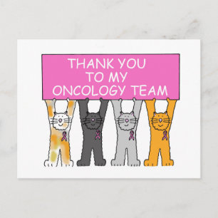 Cartão Postal Equipe de Oncologia Obrigado Fita Rosa.
