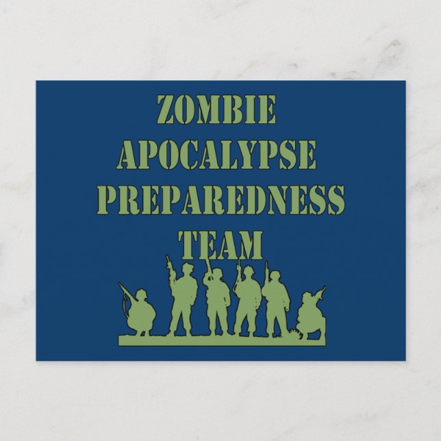 Cartão Postal Equipe de preparação do Apocalypse Zombie (Frente)