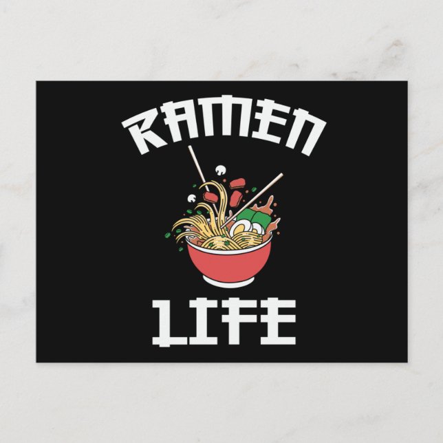 Cartão Postal Equipe do Clube Ramen | Ramen Life Lovely Design (Frente)