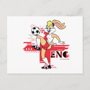 Cartão Postal Equipe Inglaterra Futebol Gráfico da Lola Bunny