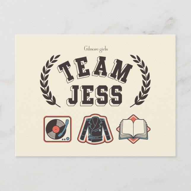 Cartão Postal Equipe Jess Gilmore Girls Design (Frente)