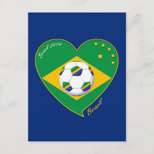 Cartão Postal Equipe nacional de futebol brasileira. Símbolo "BR